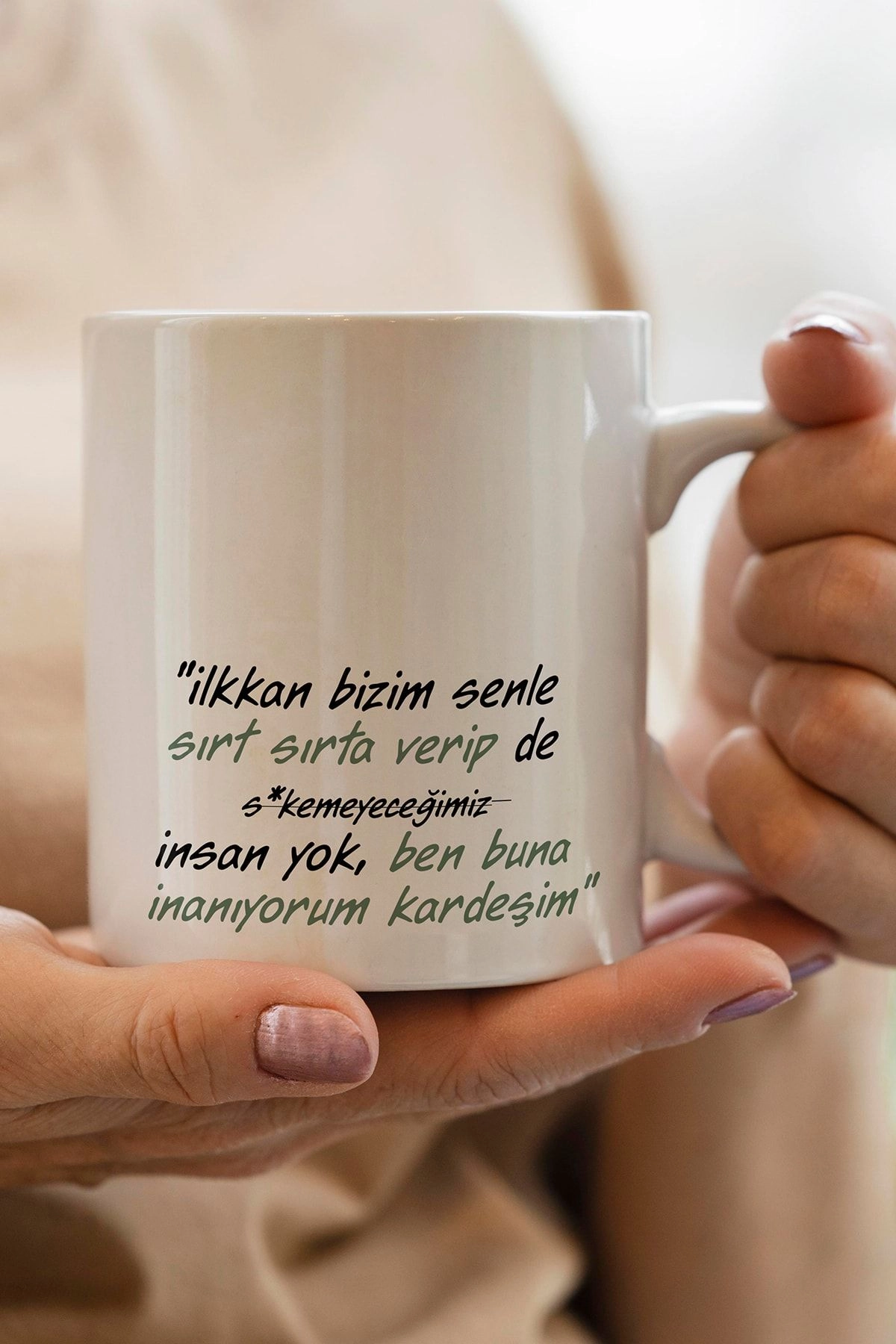 Gibi Sözlü Yazılı Kupa Bardak - Baskılı Kupa Bardak - Baskılı Fincan