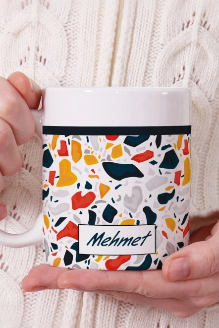 Taş ve Kaya Tasarımlı Kişiye Özel Porselen Kupa Bardak