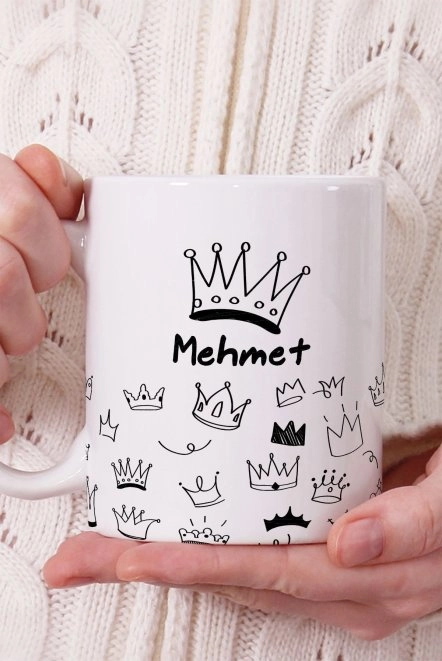 Taç Tasarımlı King Model Kişiye Özel Kupa Bardak