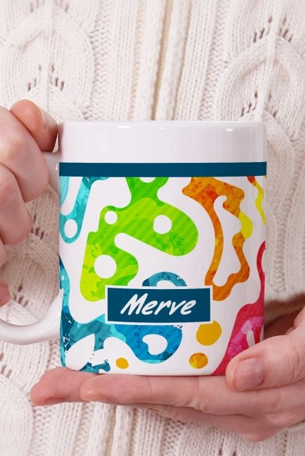 Çok Renkli Kişiye Özel Kupa Bardak