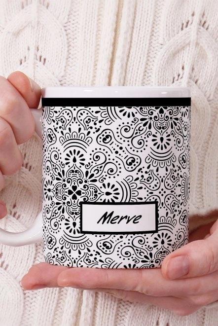 Mandala Dokulu Kişiye Özel Kupa Bardak