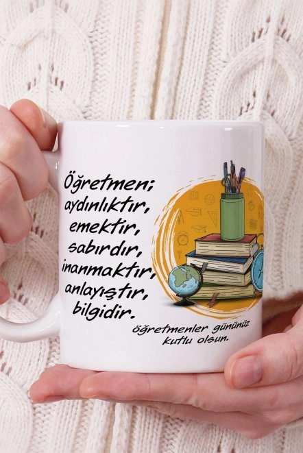 Gold Detaylı Yazılı Öğretmenler Günü Kupa Bardak