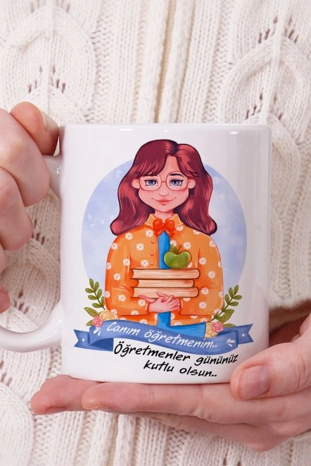 Kadın Figür Öğretmenler Günü Kupa Bardak