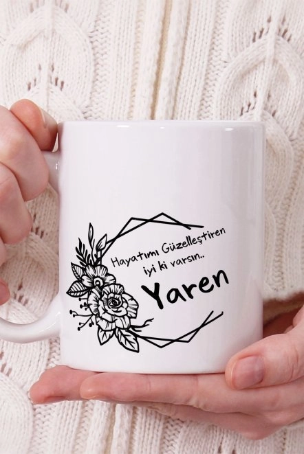İyi ki Varsın Yazılı Kişiye Özel Porselen Kupa Bardak