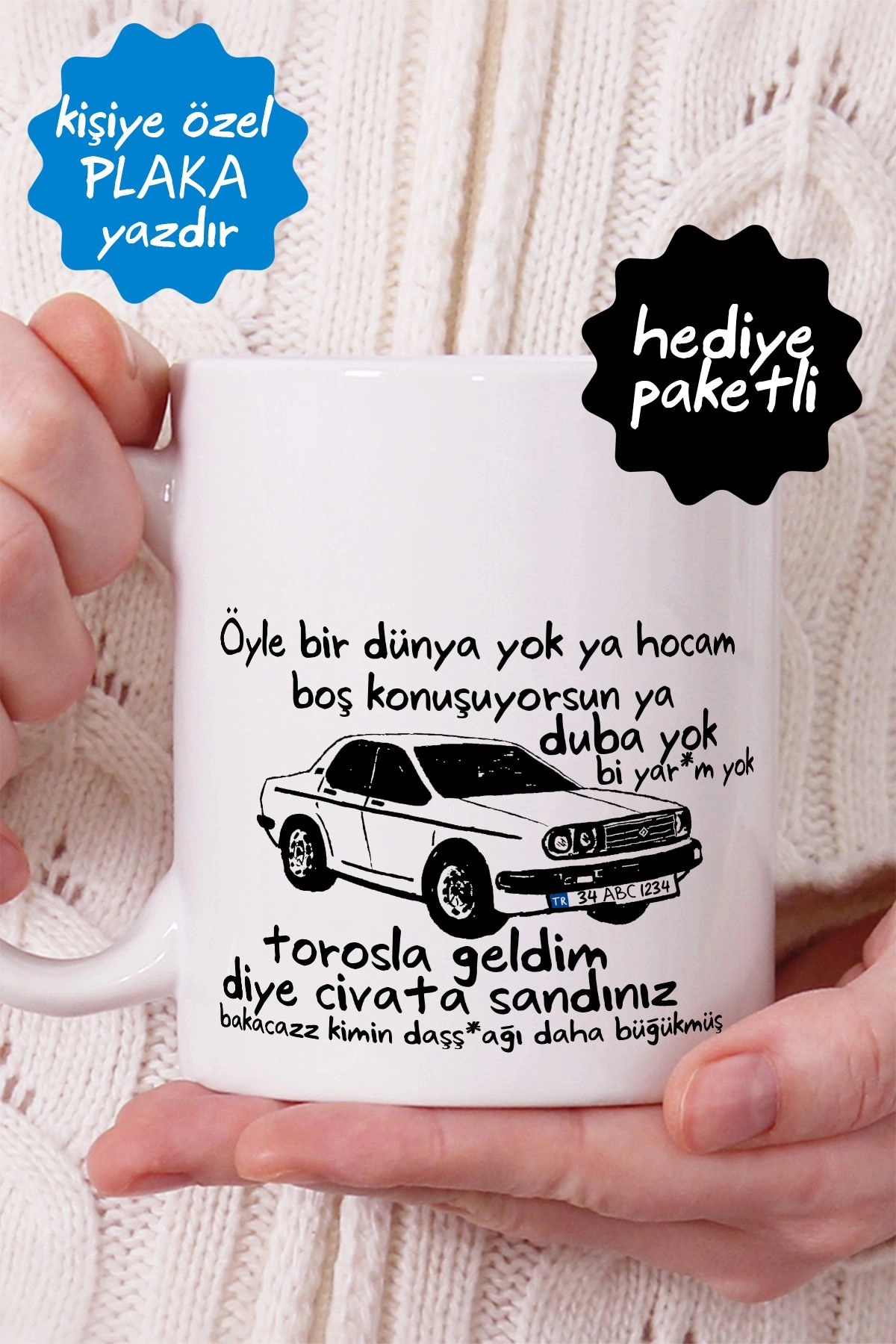 Turan Kaya Kupa Bardak - Kişiye Özel Plakalı -Torosla Geldim Cıvata Sandınız!!