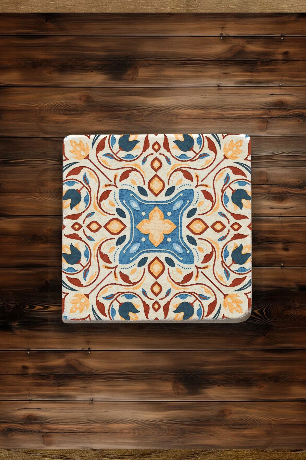 Minimalist Mermer Bardak Altlığı 4'Lü Set 10X10X1 Cm - Barok Çini
