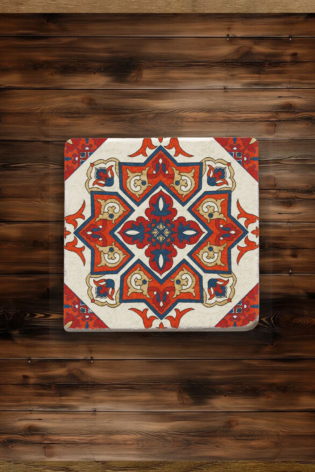 Minimalist Mermer Bardak Altlığı 4'Lü Set 10X10X1 Cm - Barok Çini