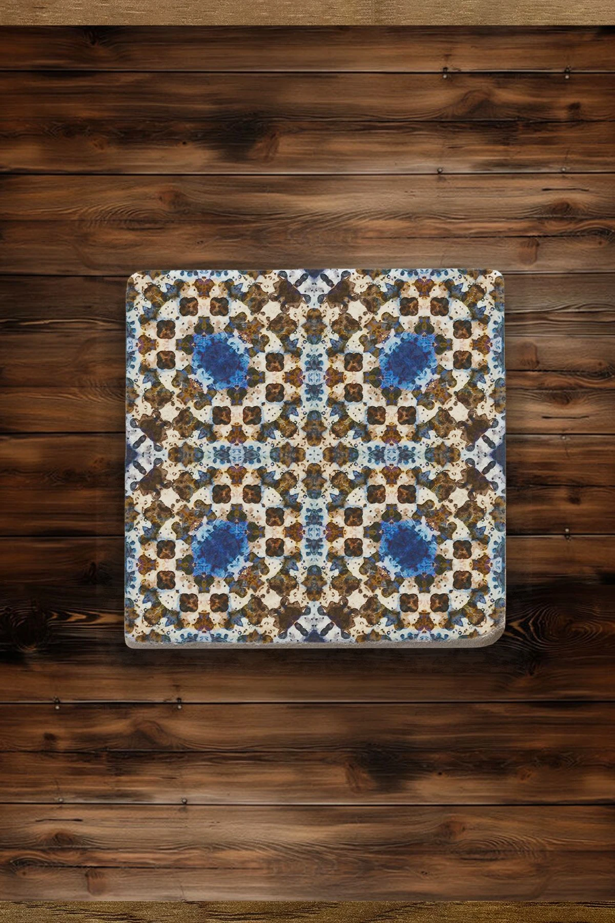 Boyanabilir Traverten Bardak Altlıkları 10X10X1 Cm - İran Desen Çini