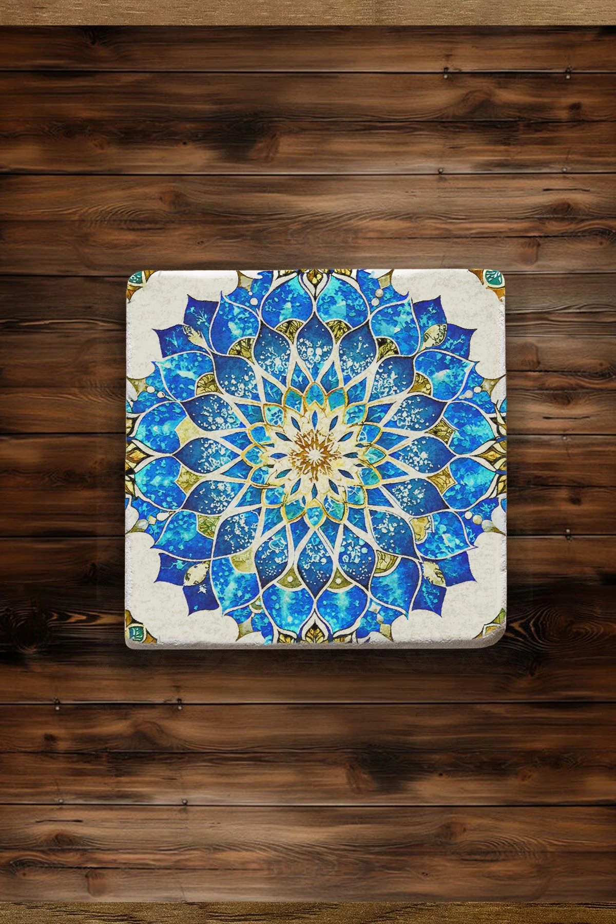 Şık ve Dayanıklı Taş Altlık 4'Lü Set 10X10X1 Cm - Kabartma Desen Çini