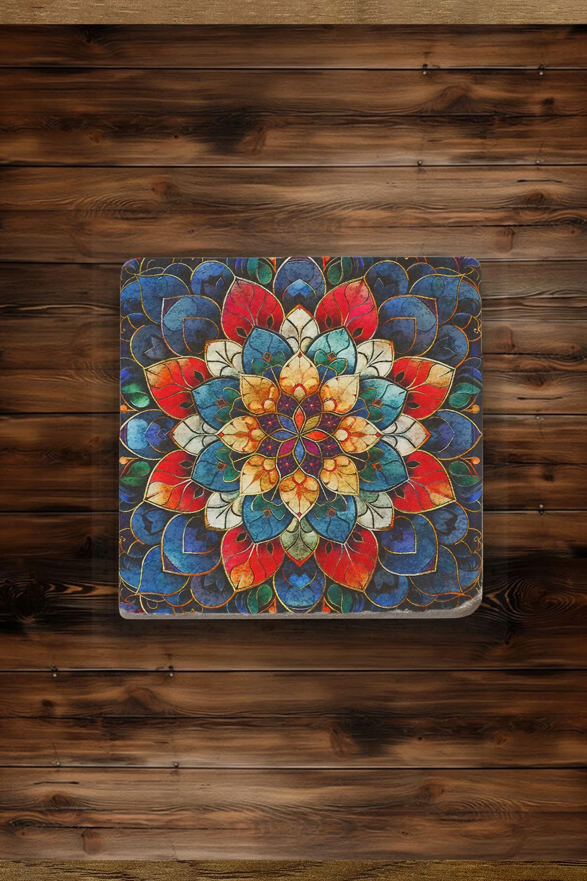 Şık ve Dayanıklı Taş Altlık 4'Lü Set 10X10X1 Cm - Kabartma Desen Çini