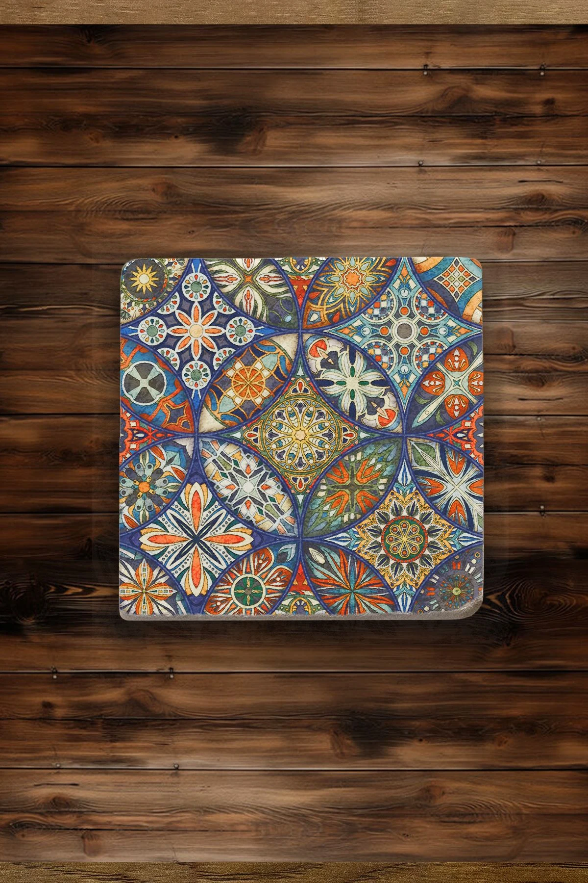 Kare Şekilli Mermer Altlık 4'Lü Set 10X10X1 Cm - Kusursuz Çini