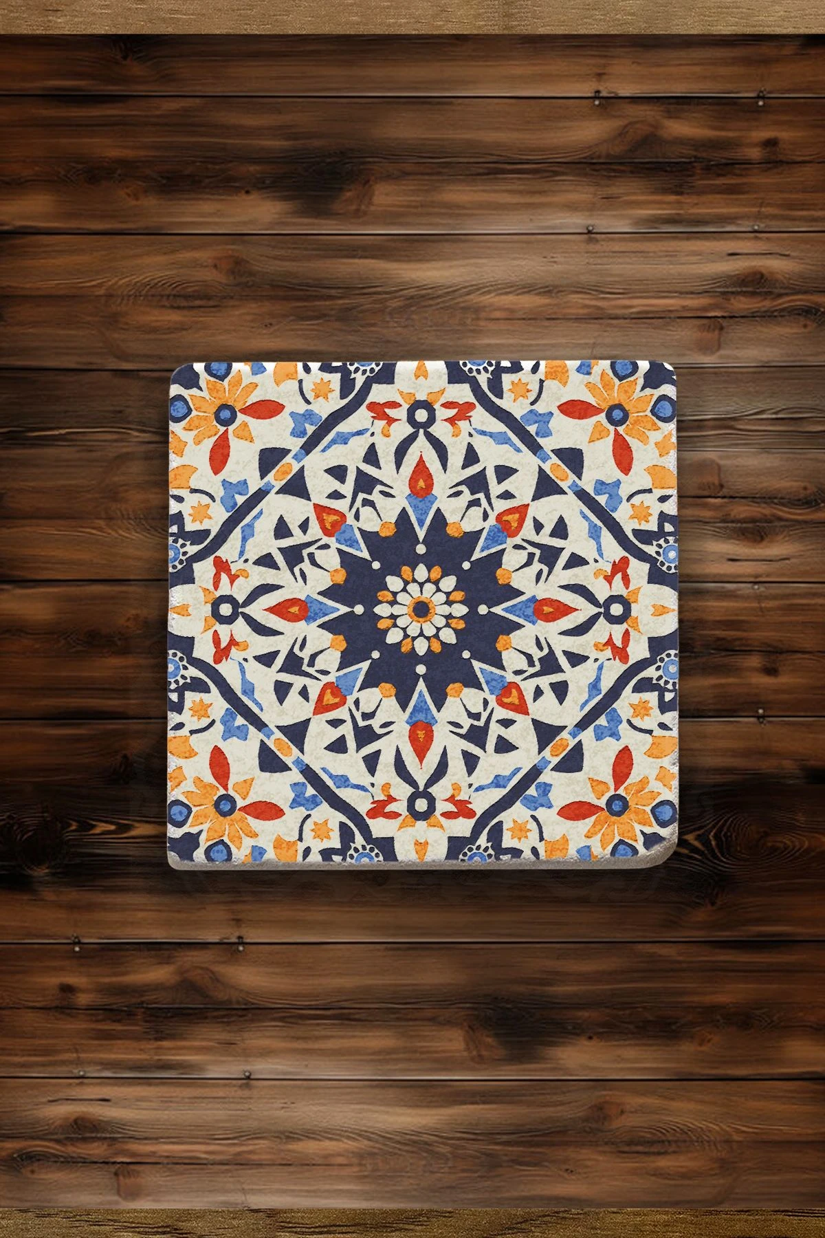 Çok Amaçlı Mermer Altlık 4'Lü Set 10X10X1 Cm - Kütahya Çini