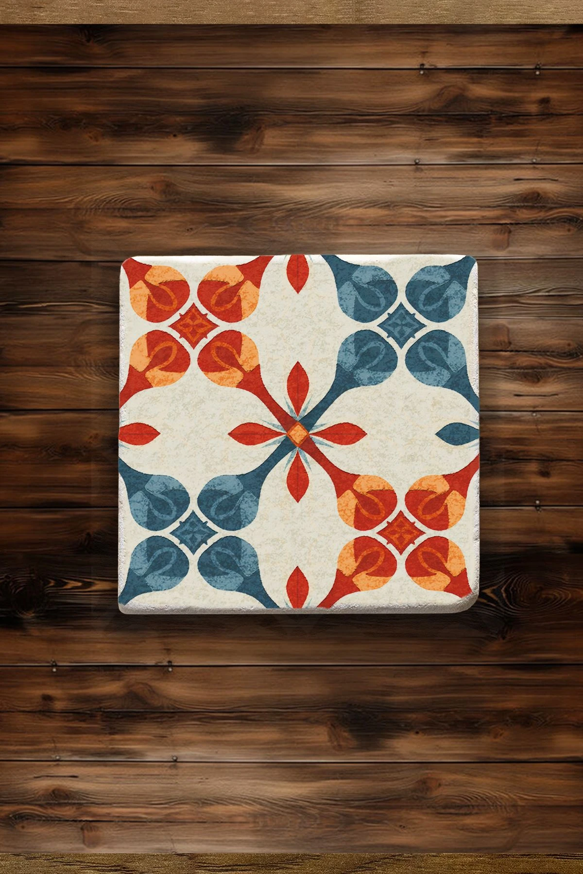 Çok Amaçlı Mermer Altlık 4'Lü Set 10X10X1 Cm - Kütahya Çini