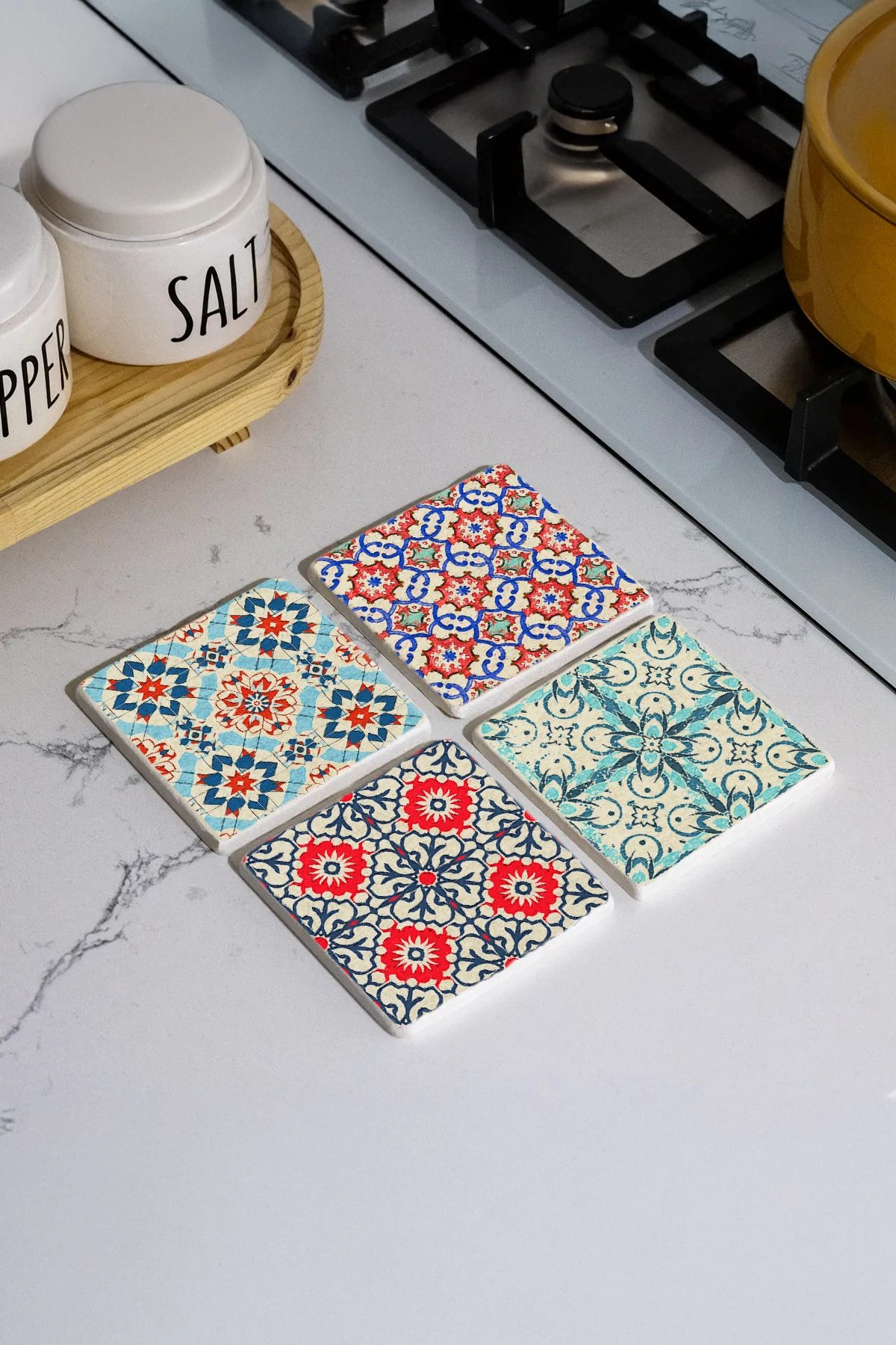 Evinize Şıklık Katacak Mermer Altlık - Osmanlı Desen Çini