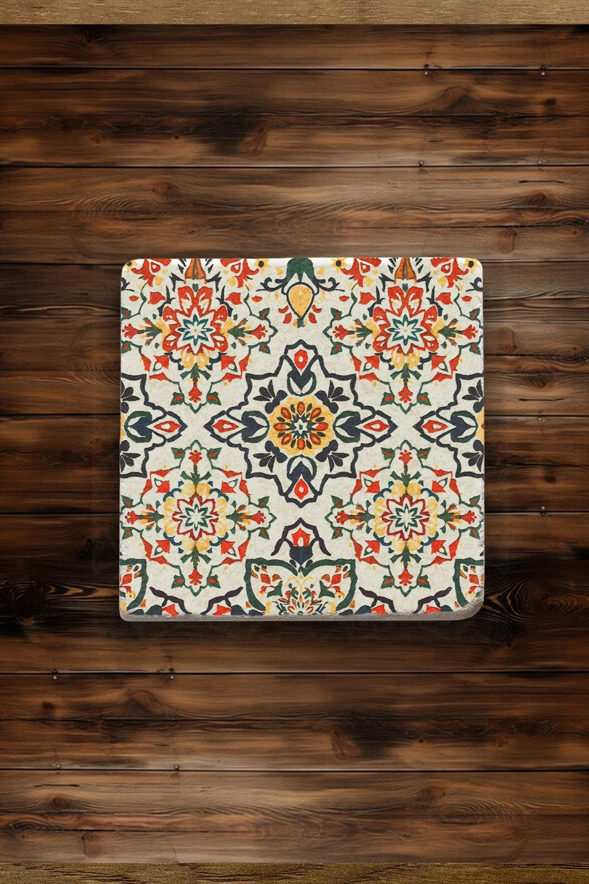 Hediyelik Mermer Bardak Altlığı 4'Lü Set 10X10X1 Cm - Seramik Tasarım