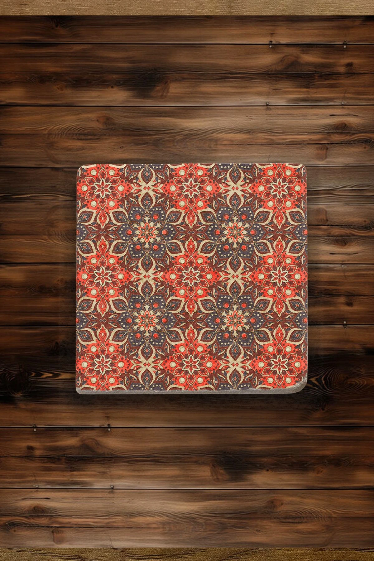 Modern Tasarım Mermer Bardak Altlığı 10X10X1 Cm - Yaprak Çini