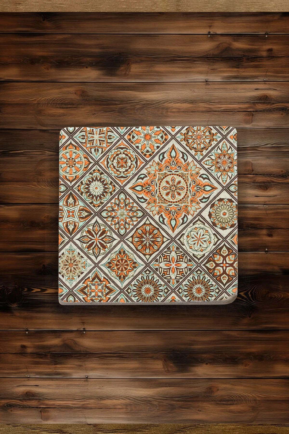 Modern Tasarım Mermer Bardak Altlığı 10X10X1 Cm - Yaprak Çini