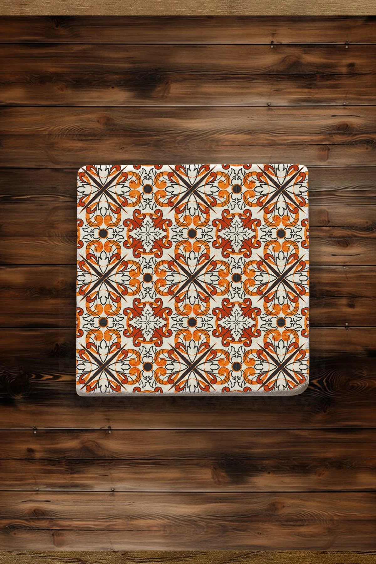 Modern Tasarım Mermer Bardak Altlığı 10X10X1 Cm - Yaprak Çini