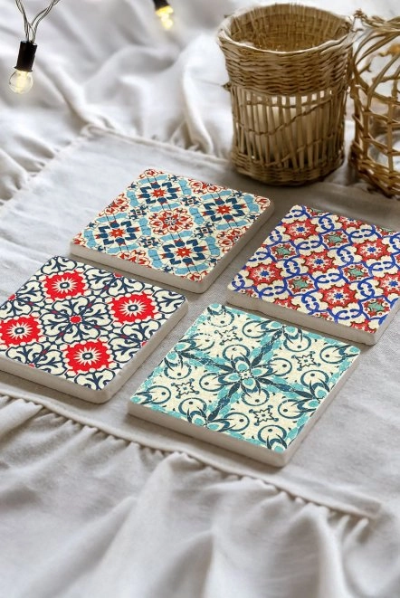 Evinize Şıklık Katacak Mermer Altlık - Osmanlı Desen Çini