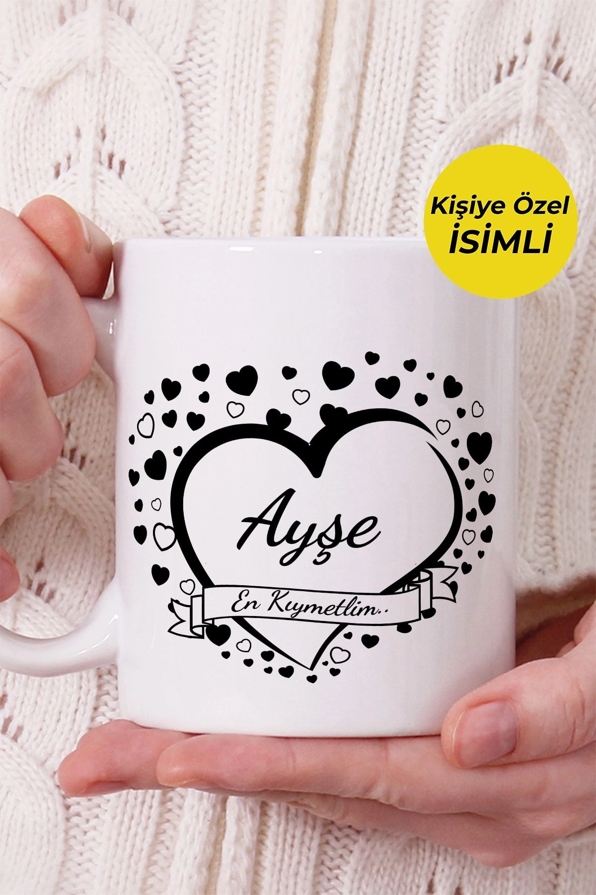 En Kıymetlim Yazılı Kişiye Anneler Günü Özel Kupa Bardak
