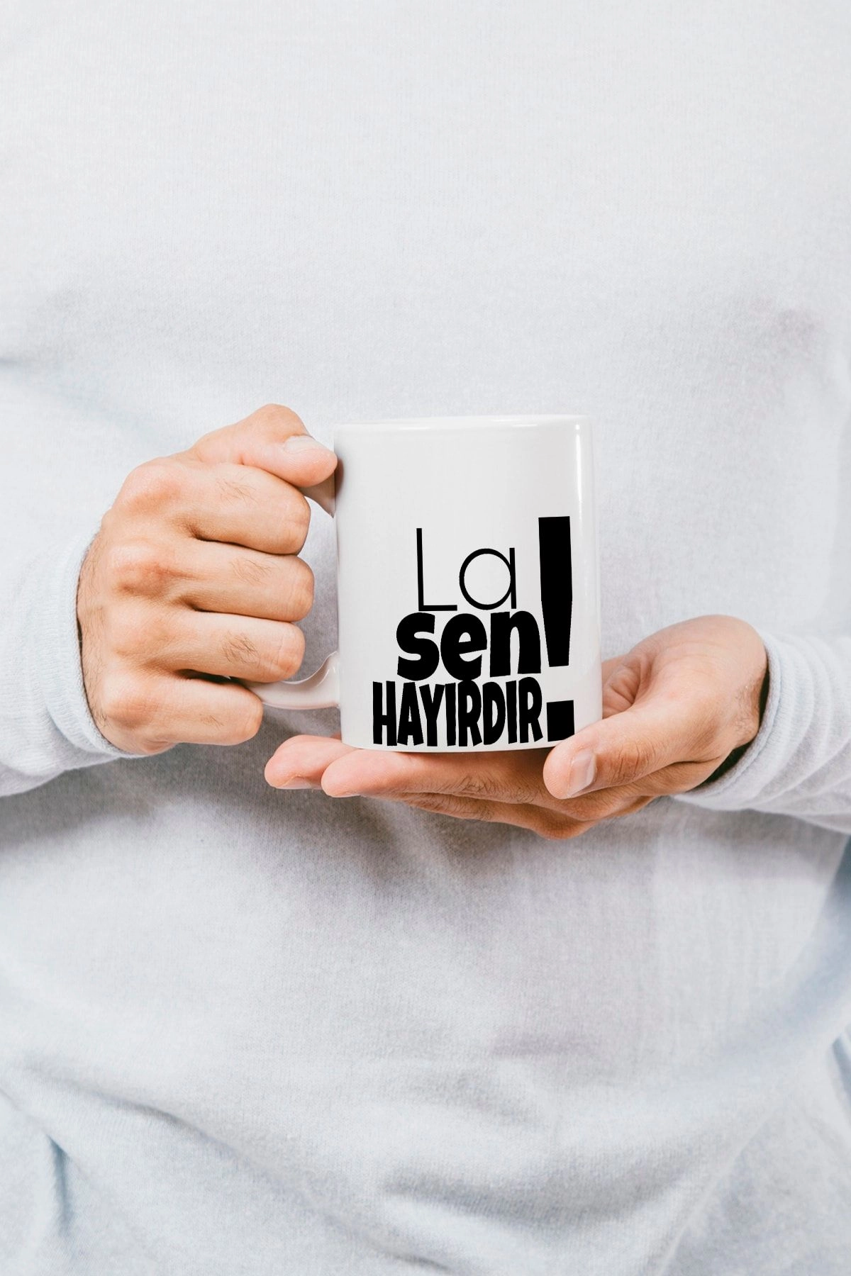 La Sen Hayırdır Yazılı Kupa Bardak