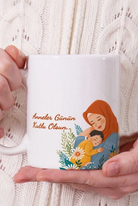 Tesettürlü Anne Kupa Bardak Anneler Gününe Özel