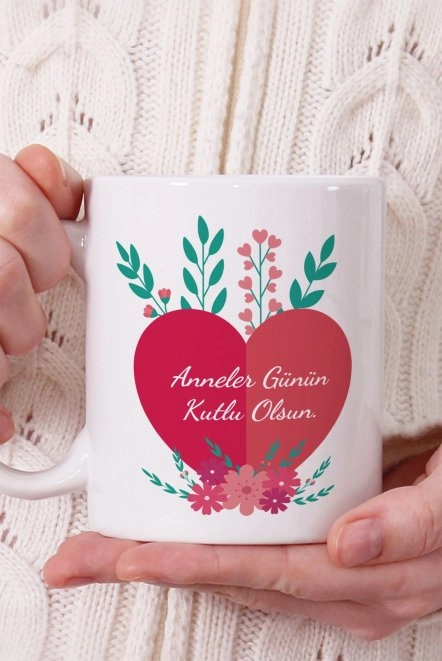 Anneler Gününe Özel Kutlu Olsun Yazılı Kupa Bardak