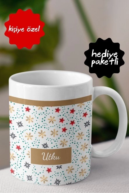 Minik Kar Tanesi Renkli Kişiye Özel Kupa Bardak